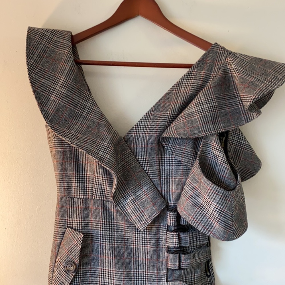 Self Portrait  midi length plaid dress US 0 UK 4 EUC - Picture 3 of 14